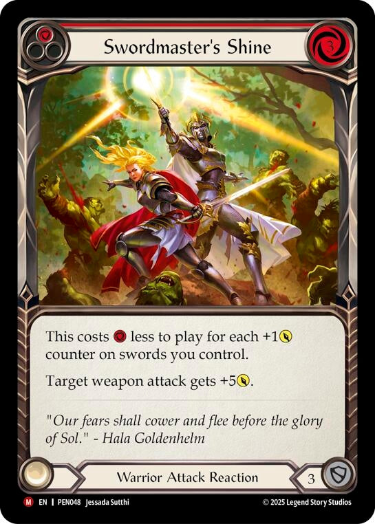 Image for Swordmasters Shine (Red) (PEN048) [Compendium of Rathe] - Flesh and Blood TCG