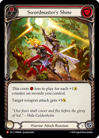 Image for Swordmasters Shine (Red) (PEN048) [Compendium of Rathe] - Flesh and Blood TCG