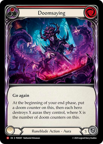 Image for Doomsaying (Red) (PEN097) [Compendium of Rathe] - Flesh and Blood TCG