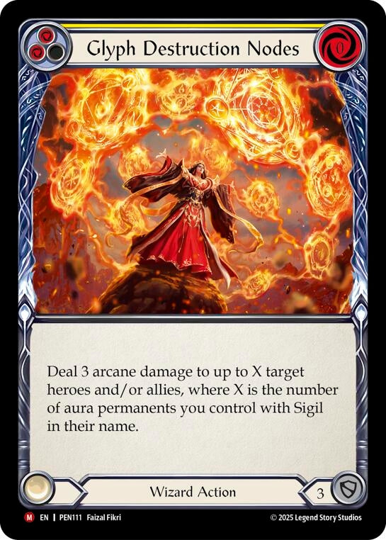 Image for Glyph Destruction Nodes (Yellow) (PEN111) [Compendium of Rathe] - Flesh and Blood TCG