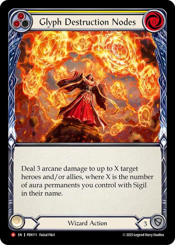 Image for Glyph Destruction Nodes (Yellow) (PEN111) [Compendium of Rathe] - Flesh and Blood TCG