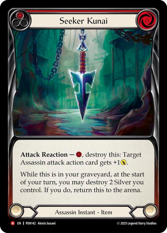 Image for Seeker Kunai (Red) (PEN142) [Compendium of Rathe] - Flesh and Blood TCG