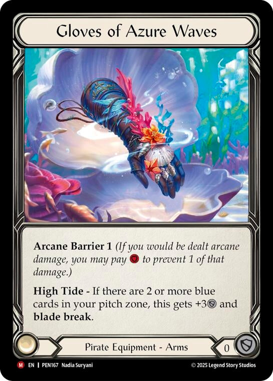 Image for Gloves Of Azure Waves (PEN167) [Compendium of Rathe] - Flesh and Blood TCG