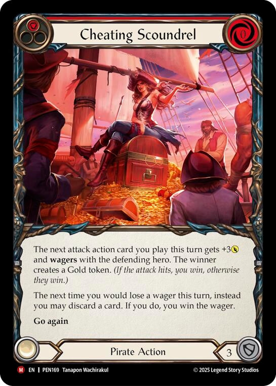 Image for Cheating Scoundrel (Red) (PEN169) [Compendium of Rathe] - Flesh and Blood TCG