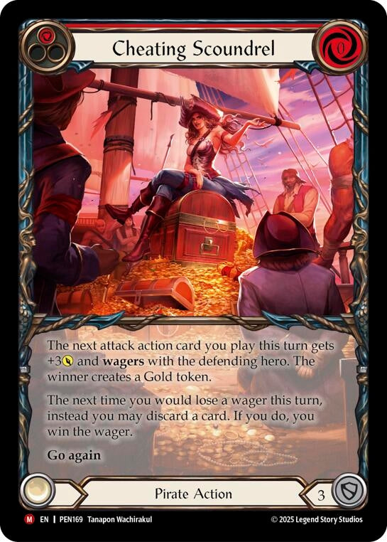 Image for Cheating Scoundrel (Red) (Extended Art) (PEN169) [Compendium of Rathe] - Flesh and Blood TCG