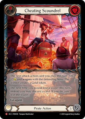 Image for Cheating Scoundrel (Red) (Extended Art) (PEN169) [Compendium of Rathe] - Flesh and Blood TCG