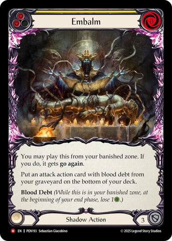 Image for Embalm (Yellow) (PEN193) [Compendium of Rathe] - Flesh and Blood TCG