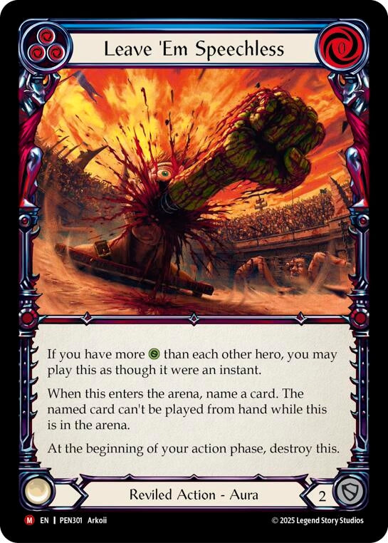 Image for Leave Em Speechless (Blue) (PEN301) [Compendium of Rathe] - Flesh and Blood TCG