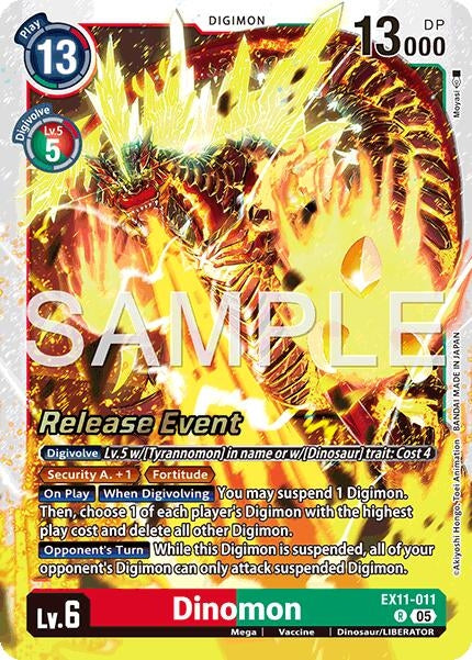 Image for Dinomon (EX11-011 R) [Dawn of Liberator Release Event Cards] - Digimon Card Game