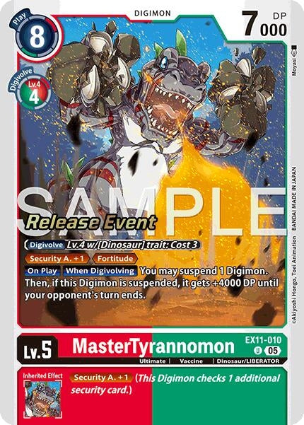 Image for MasterTyrannomon (EX11-010 U) [Dawn of Liberator Release Event Cards] - Digimon Card Game