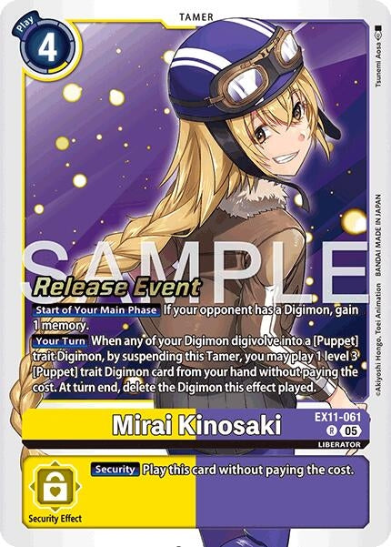 Image for Mirai Kinosaki (EX11-061 R) [Dawn of Liberator Release Event Cards] - Digimon Card Game