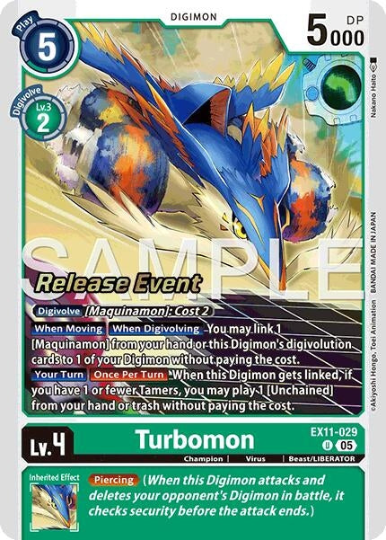Image for Turbomon (EX11-029 U) [Dawn of Liberator Release Event Cards] - Digimon Card Game