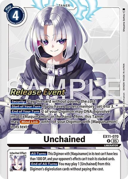 Image for Unchained (EX11-070 R) [Dawn of Liberator Release Event Cards] - Digimon Card Game