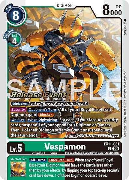 Image for Vespamon (EX11-031 U) [Dawn of Liberator Release Event Cards] - Digimon Card Game