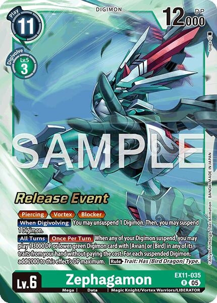 Image for Zephagamon (EX11-035 R) [Dawn of Liberator Release Event Cards] - Digimon Card Game