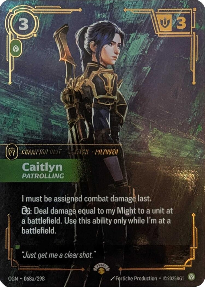 Image for Caitlyn - Patrolling (068a/298) [Riftbound Promotional Cards] - Riftbound: League of Legends Trading Card Game