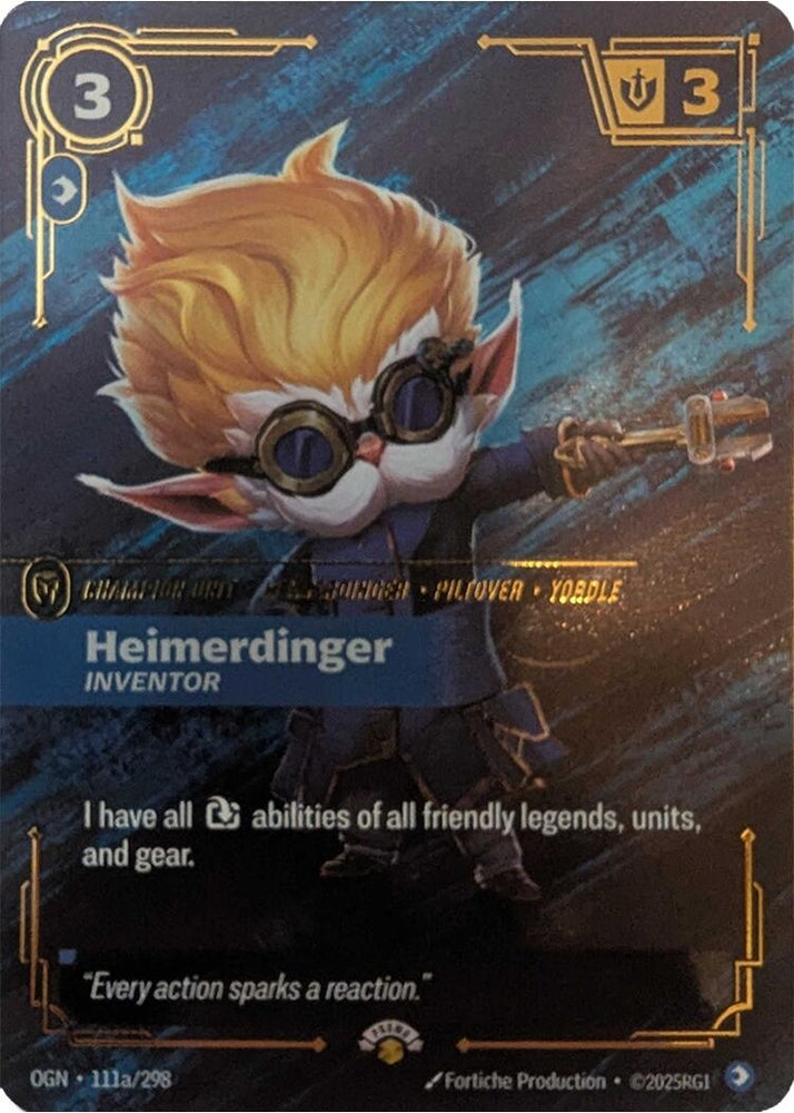 Image for Heimerdinger - Inventor (111a/298) [Riftbound Promotional Cards] - Riftbound: League of Legends Trading Card Game