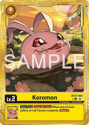 Image for Koromon - BT21-004 (Gold Border) (BT21-004 C) [Advanced Booster Digimon Generation] - Digimon Card Game