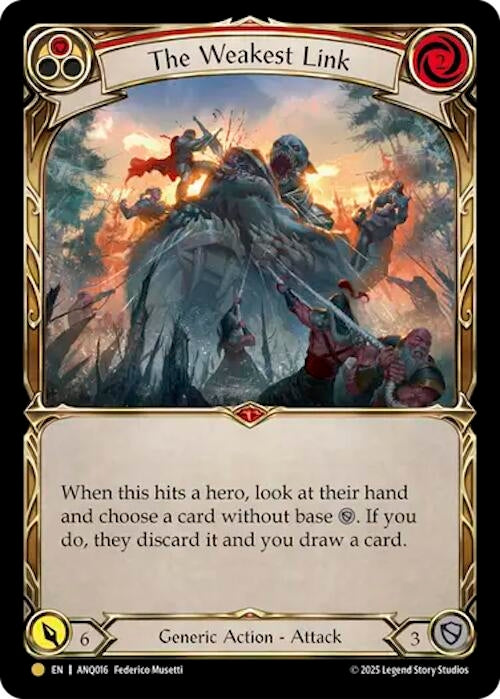 Image for The Weakest Link (Red) (ANQ016) (ANQ016) [Compendium of Rathe - Antiquity Pack] - Flesh and Blood TCG