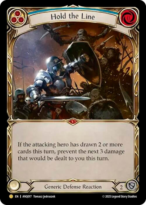 Image for Hold The Line (Blue) (ANQ017) (ANQ017) [Compendium of Rathe - Antiquity Pack] - Flesh and Blood TCG