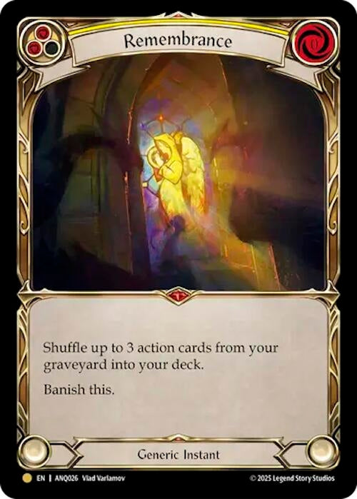Image for Remembrance (Yellow) (ANQ026) (ANQ026) [Compendium of Rathe - Antiquity Pack] - Flesh and Blood TCG