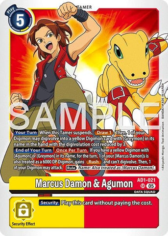 Image for Marcus Damon & Agumon (AD1-021 SR) [Advanced Booster Digimon Generation] - Digimon Card Game