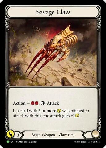 Image for Savage Claw (GEM107) [GEM Pack 4] - Flesh and Blood TCG