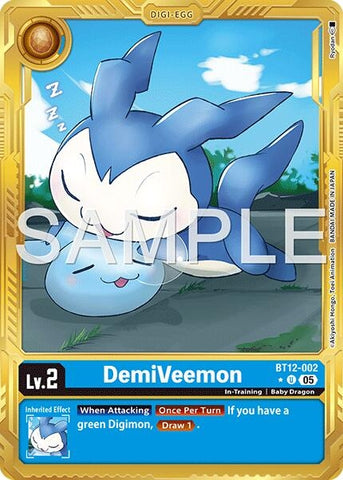 Image for DemiVeemon - BT12-002 (Gold Border) (BT12-002 U) [Advanced Booster Digimon Generation] - Digimon Card Game