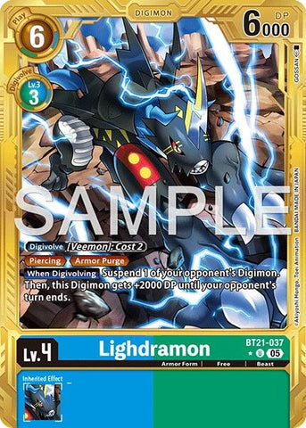 Image for Lighdramon (Gold Border) (BT21-037 U) [Advanced Booster Digimon Generation] - Digimon Card Game