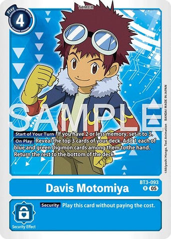 Image for Davis Motomiya (Reprint) (BT3-093 R) [Advanced Booster Digimon Generation] - Digimon Card Game
