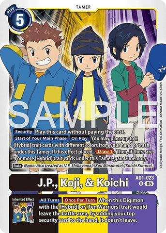 Image for J.P., Koji, & Koichi (AD1-023 R) [Advanced Booster Digimon Generation] - Digimon Card Game