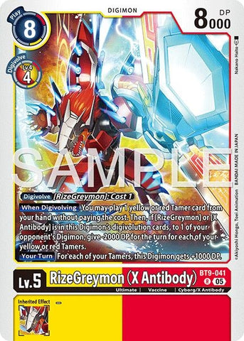 Image for RizeGreymon (X Antibody) (Reprint) (BT9-041 R) [Advanced Booster Digimon Generation] - Digimon Card Game