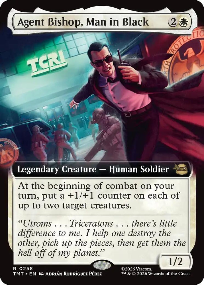Image for Agent Bishop, Man in Black (Extended Art) (258) [Teenage Mutant Ninja Turtles] - Magic: The Gathering
