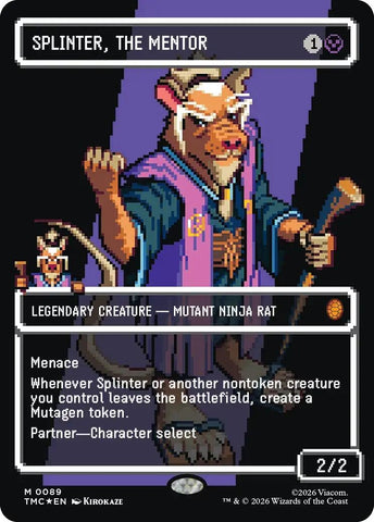 Image for Splinter, the Mentor (0089) (Borderless) (Surge Foil) (89) [Commander: Teenage Mutant Ninja Turtles] - Magic: The Gathering