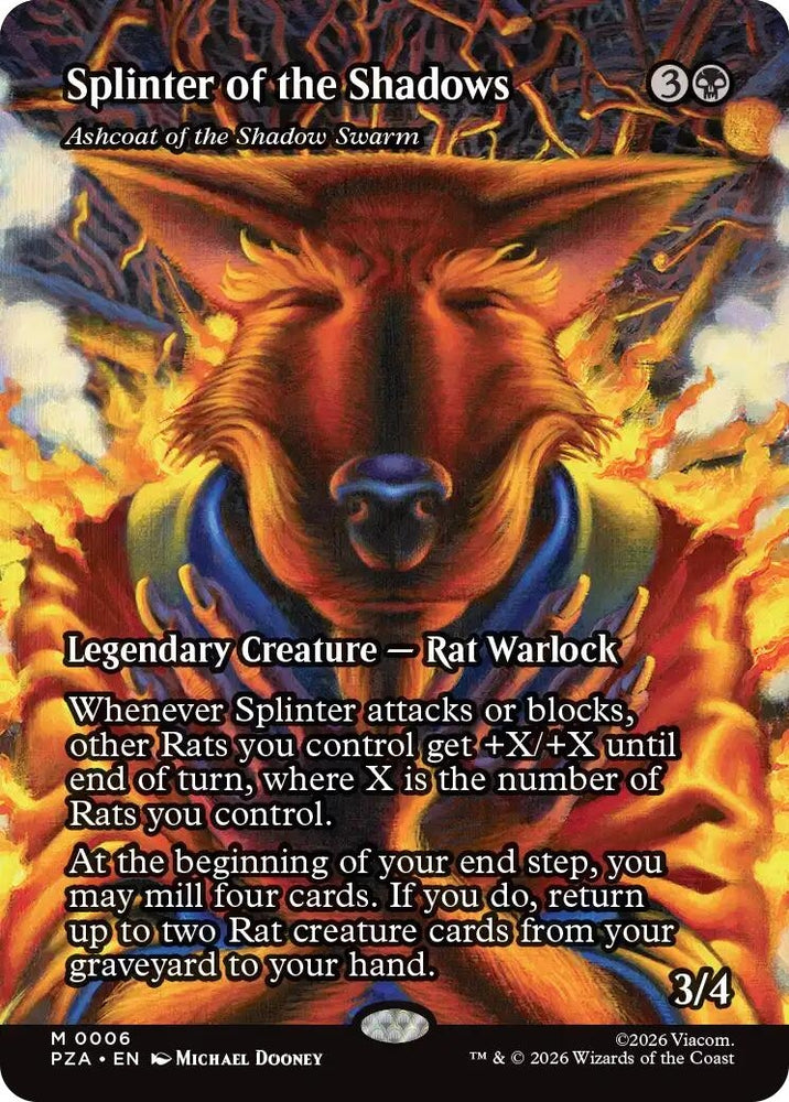 Image for Splinter of the Shadows - Ashcoat of the Shadow Swarm (Borderless) (6) [Teenage Mutant Ninja Turtles Source Material] - Magic: The Gathering