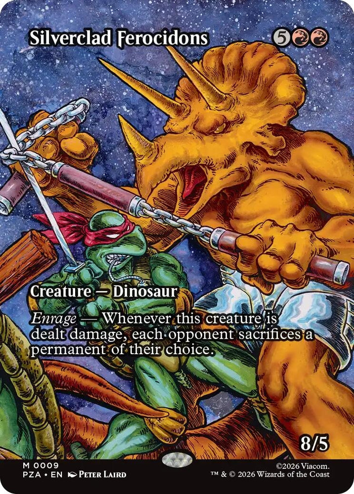 Image for Silverclad Ferocidons (Borderless) (9) [Teenage Mutant Ninja Turtles Source Material] - Magic: The Gathering