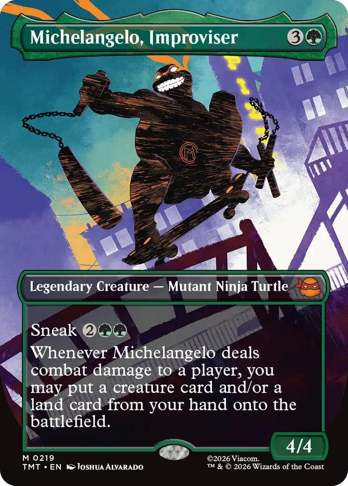 Image for Michelangelo, Improviser (Borderless) (219) [Teenage Mutant Ninja Turtles] - Magic: The Gathering