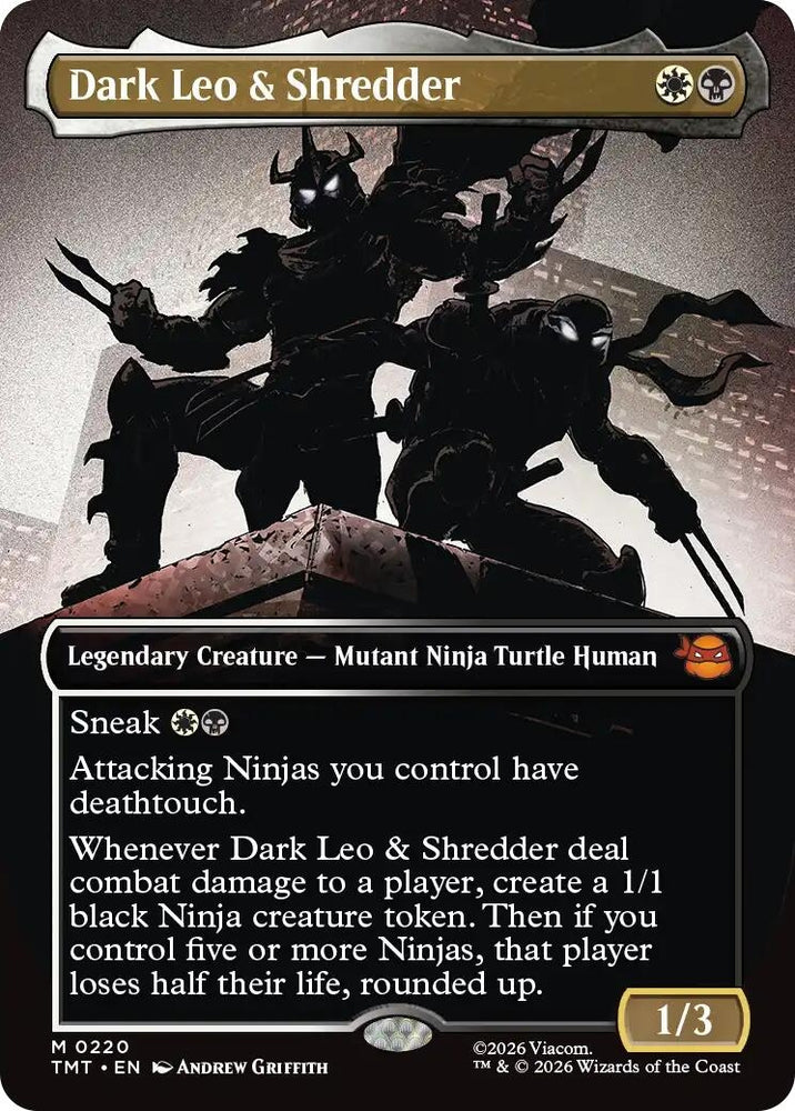Image for Dark Leo & Shredder (Borderless) (220) [Teenage Mutant Ninja Turtles] - Magic: The Gathering