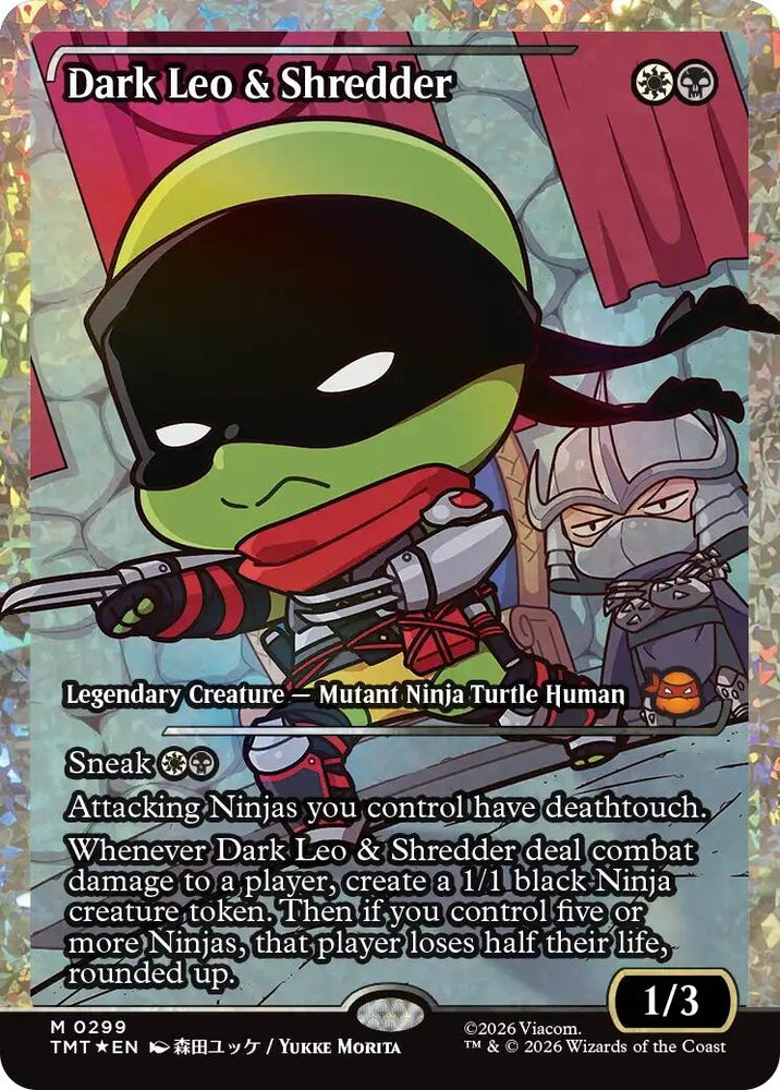 Image for Dark Leo & Shredder (Showcase) (Fracture Foil) (299) [Teenage Mutant Ninja Turtles] - Magic: The Gathering