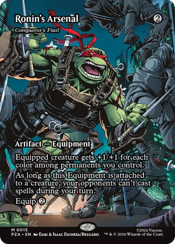 Image for Ronin's Arsenal - Conqueror's Flail (Borderless) (15) [Teenage Mutant Ninja Turtles Source Material] - Magic: The Gathering
