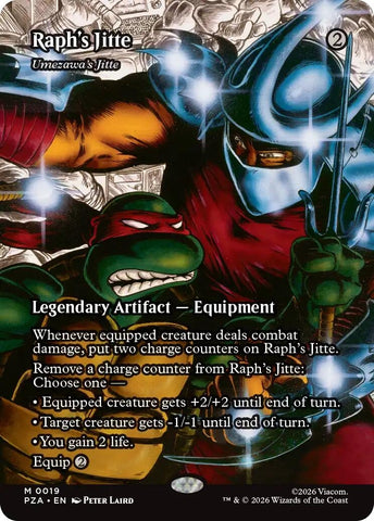 Image for Raph's Jitte - Umezawa's Jitte (Borderless) (19) [Teenage Mutant Ninja Turtles Source Material] - Magic: The Gathering