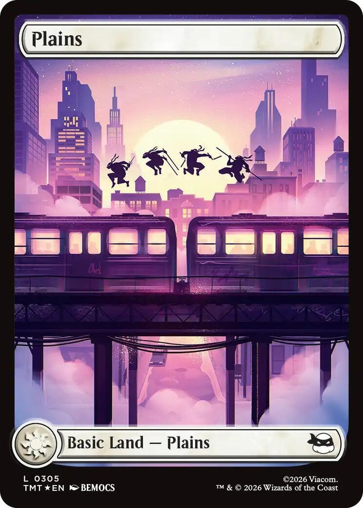 Image for Plains (0305) (Surge Foil) (305) [Teenage Mutant Ninja Turtles] - Magic: The Gathering