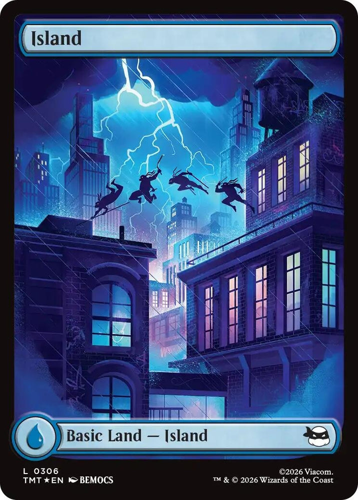 Image for Island (0306) (Surge Foil) (306) [Teenage Mutant Ninja Turtles] - Magic: The Gathering