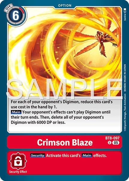 Image for Crimson Blaze (Reprint) (BT8-097 U) [Advanced Booster Digimon Generation] - Digimon Card Game