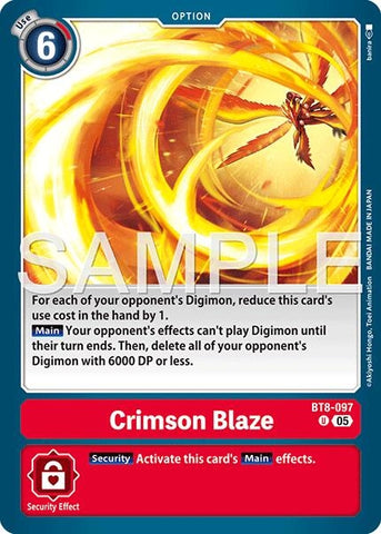 Image for Crimson Blaze (Reprint) (BT8-097 U) [Advanced Booster Digimon Generation] - Digimon Card Game