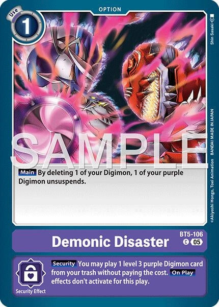Image for Demonic Disaster (Reprint) (BT5-106 C) [Advanced Booster Digimon Generation] - Digimon Card Game