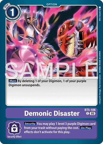 Image for Demonic Disaster (Reprint) (BT5-106 C) [Advanced Booster Digimon Generation] - Digimon Card Game