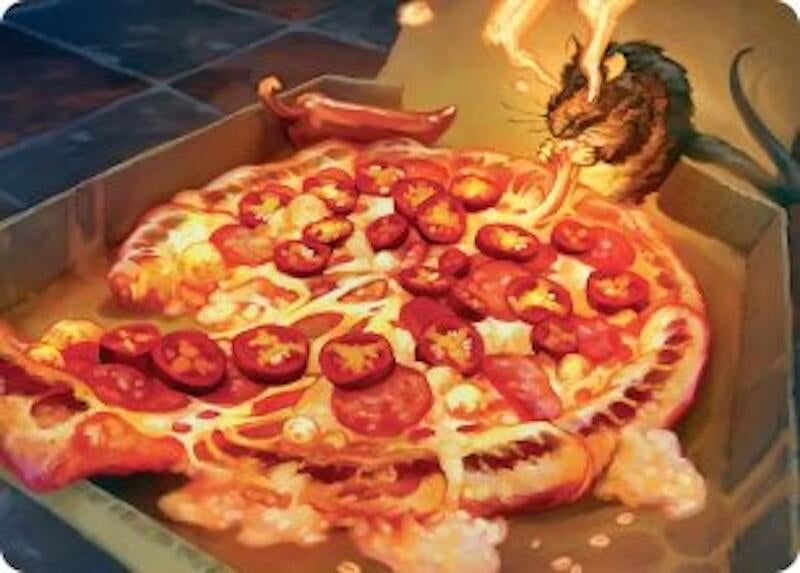 Image for Spicy Oatmeal Pizza Art Card (11) [Teenage Mutant Ninja Turtles] - Magic: The Gathering