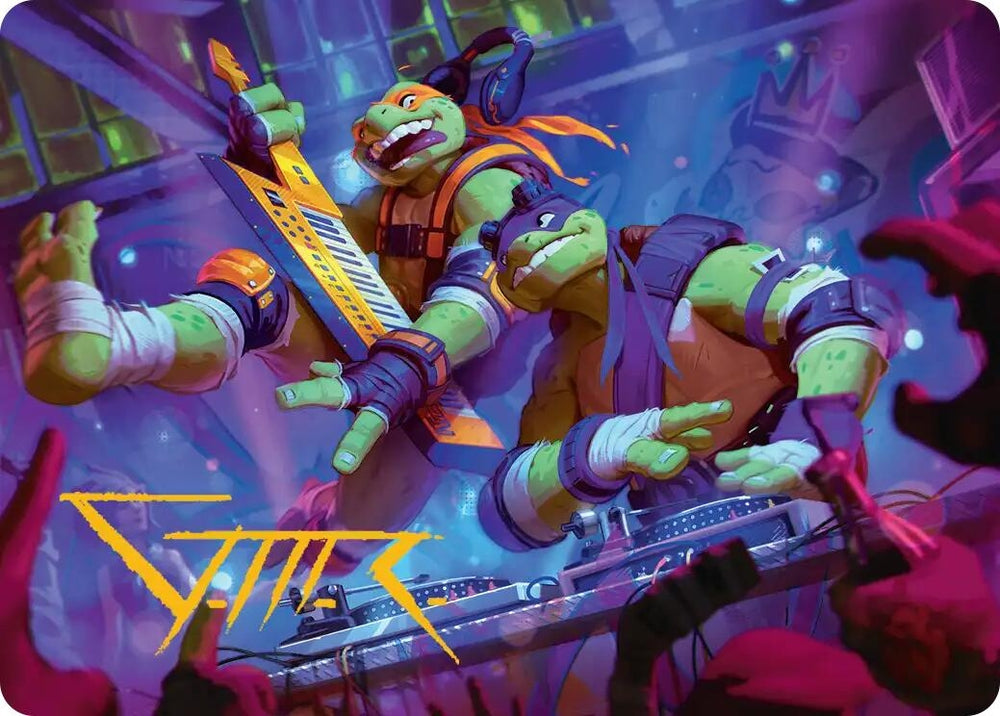 Image for Mikey & Don, Party Planners Art Card (Gold-Stamped Signature) (15) [Teenage Mutant Ninja Turtles] - Magic: The Gathering
