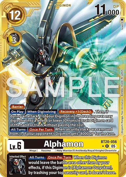 Image for Alphamon (Gold Border) (BT20-056 R) [Advanced Booster Digimon Generation] - Digimon Card Game